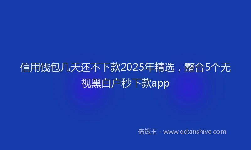 信用钱包几天还不下款2025年精选,整合5个无视黑白户秒下款app