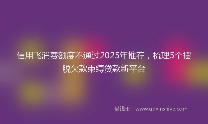 信用飞消费额度不通过2025年推荐，梳理5个摆脱欠款束缚贷款新平台