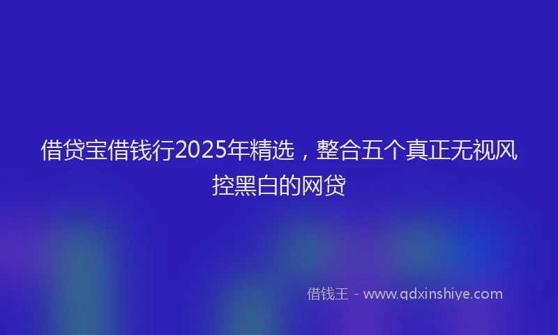 借贷宝借钱行2025年精选,整合五个真正无视风控黑白的网贷