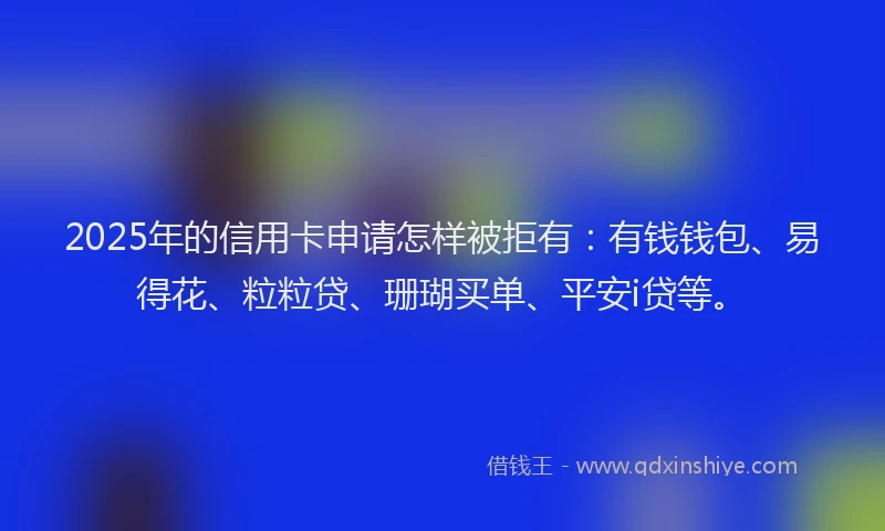 2025年的信用卡申请怎样被拒有：有钱钱包、易得花、粒粒贷、珊瑚买单、平安i贷等。