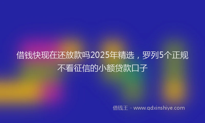 借钱快现在还放款吗2025年精选，罗列5个正规不看征信的小额贷款口子