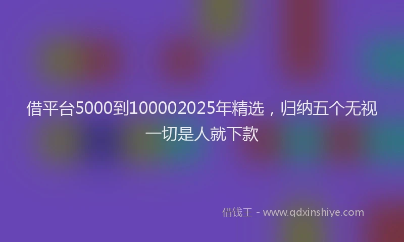 借平台5000到100002025年精选，归纳五个无视一切是人就下款