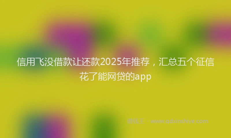 信用飞没借款让还款2025年推荐，汇总五个征信花了能网贷的app