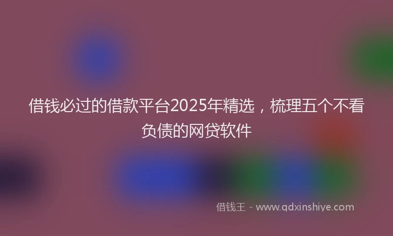 借钱必过的借款平台2025年精选,梳理五个不看负债的网贷软件