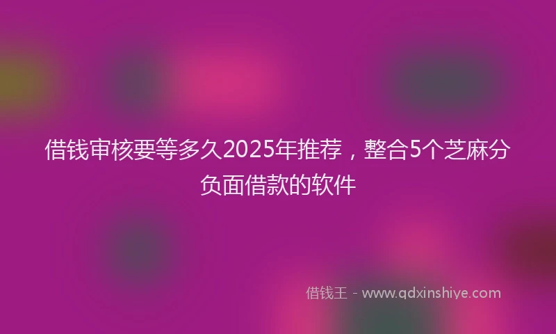 借钱审核要等多久2025年推荐，整合5个芝麻分负面借款的软件
