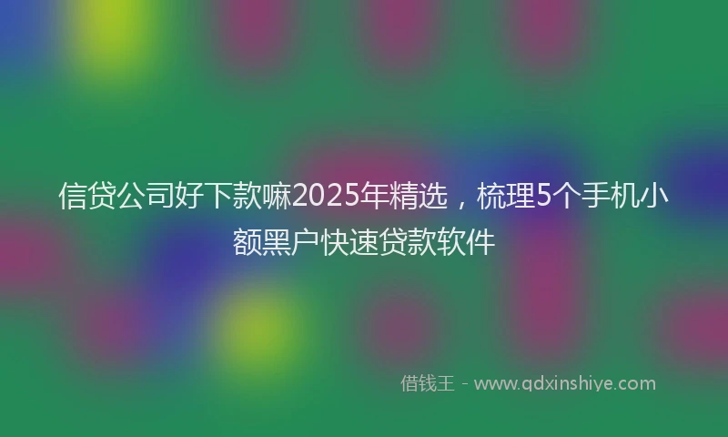 信贷公司好下款嘛2025年精选，梳理5个手机小额黑户快速贷款软件