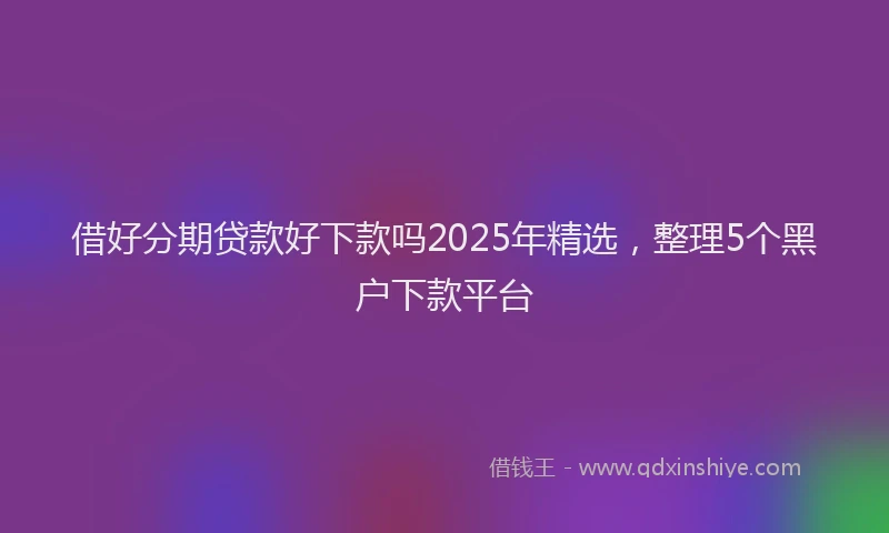 借好分期贷款好下款吗2025年精选，整理5个黑户下款平台
