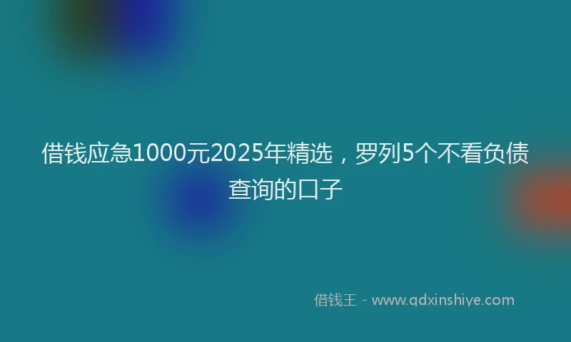 借钱应急1000元2025年精选，罗列5个不看负债查询的口子
