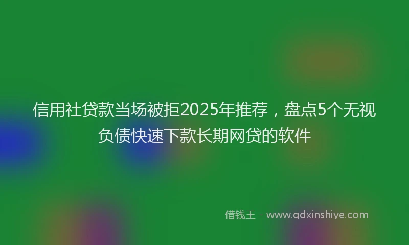 信用社贷款当场被拒2025年推荐，盘点5个无视负债快速下款长期网贷的软件