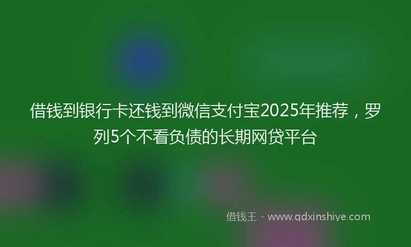 借钱到银行卡还钱到微信支付宝2025年推荐，罗列5个不看负债的长期网贷平台