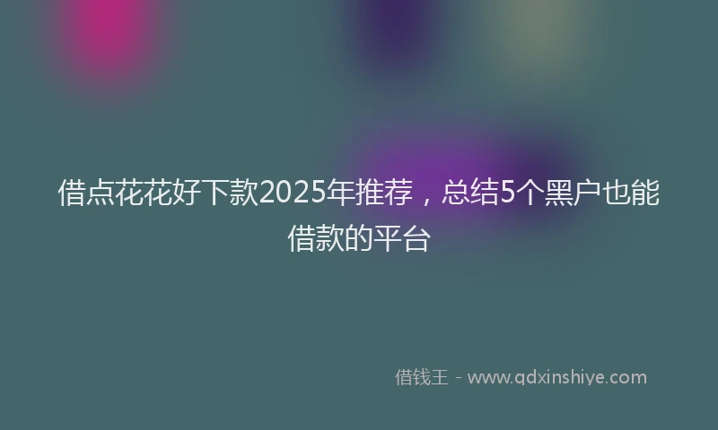 借点花花好下款2025年推荐，总结5个黑户也能借款的平台