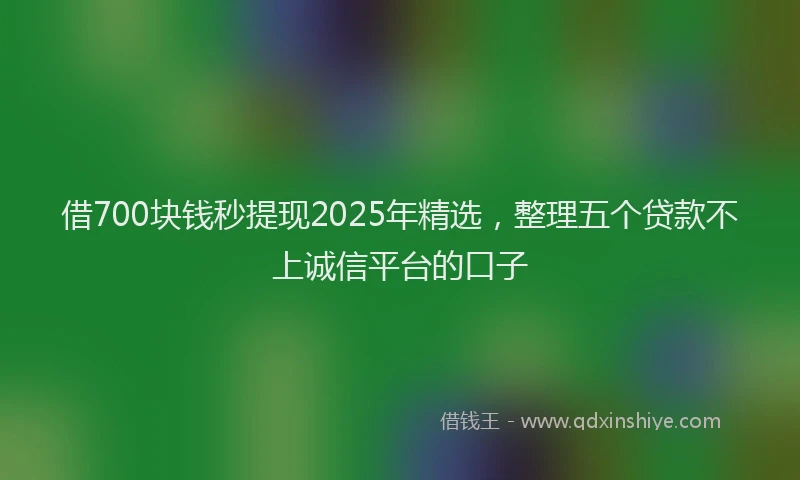 借700块钱秒提现2025年精选，整理五个贷款不上诚信平台的口子