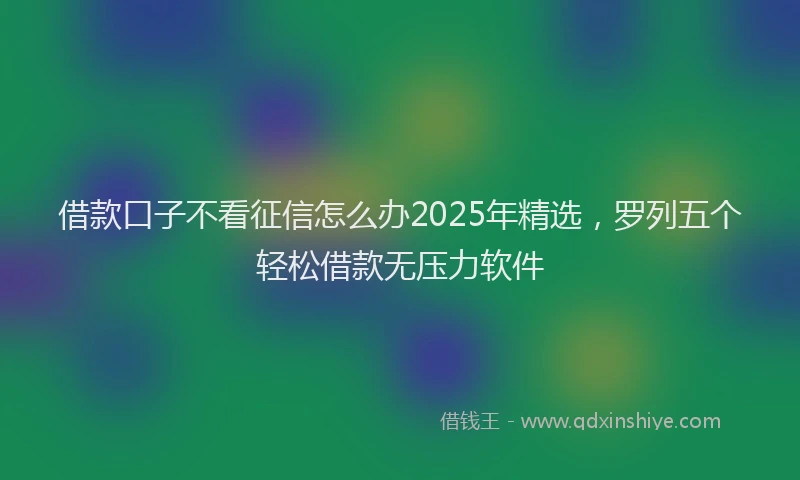 借款口子不看征信怎么办2025年精选，罗列五个轻松借款无压力软件