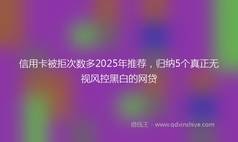 信用卡被拒次数多2025年推荐,归纳5个真正无视风控黑白的网贷