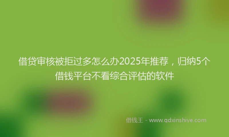 借贷审核被拒过多怎么办2025年推荐,归纳5个借钱平台不看综合评估的软件
