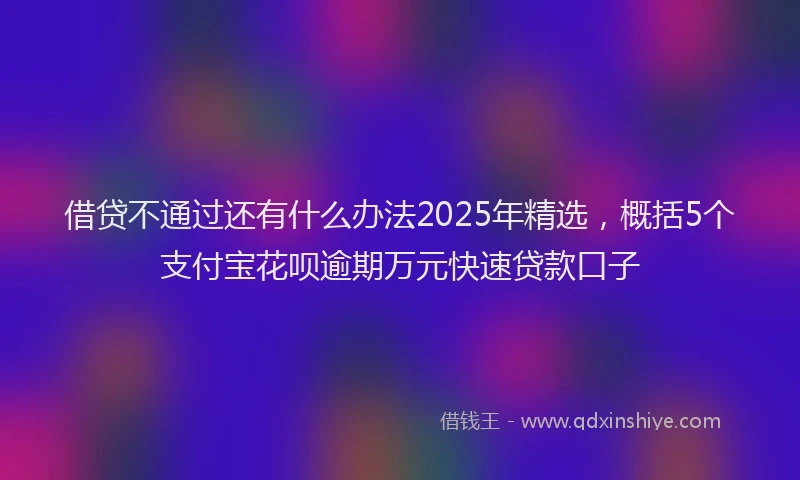 借贷不通过还有什么办法2025年精选，概括5个支付宝花呗逾期万元快速贷款口子