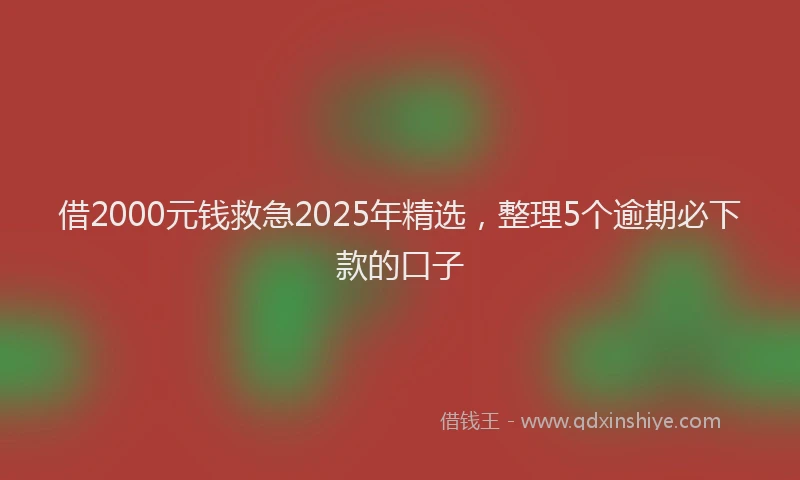 借2000元钱救急2025年精选，整理5个逾期必下款的口子