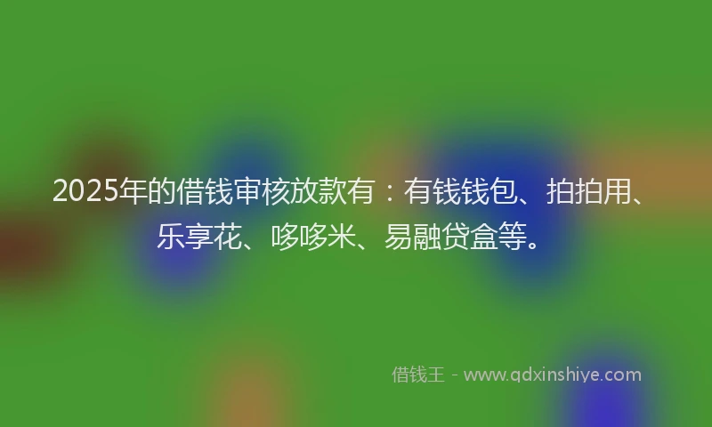 2025年的借钱审核放款有：有钱钱包、拍拍用、乐享花、哆哆米、易融贷盒等。