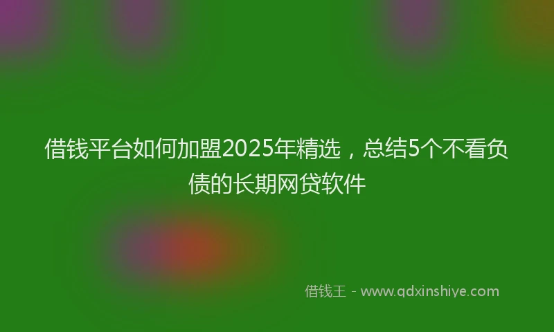 借钱平台如何加盟2025年精选，总结5个不看负债的长期网贷软件