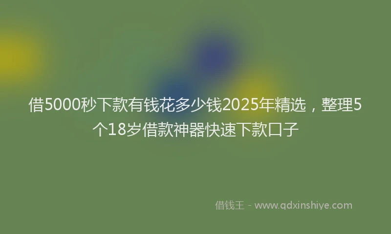 借5000秒下款有钱花多少钱2025年精选，整理5个18岁借款神器快速下款口子