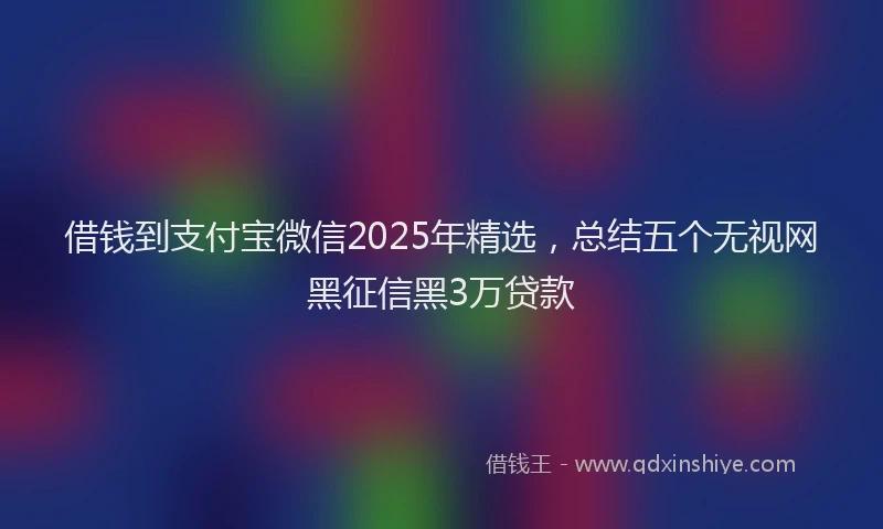 借钱到支付宝微信2025年精选，总结五个无视网黑征信黑3万贷款