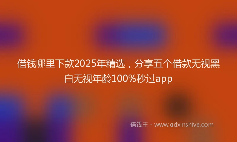 借钱哪里下款2025年精选，分享五个借款无视黑白无视年龄100%秒过app