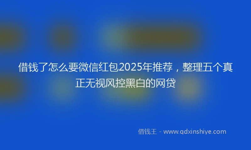 借钱了怎么要微信红包2025年推荐，整理五个真正无视风控黑白的网贷