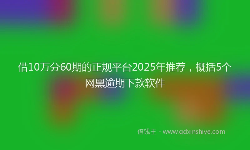 借10万分60期的正规平台2025年推荐，概括5个网黑逾期下款软件