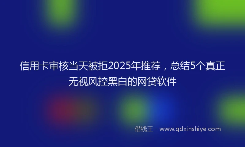 信用卡审核当天被拒2025年推荐，总结5个真正无视风控黑白的网贷软件