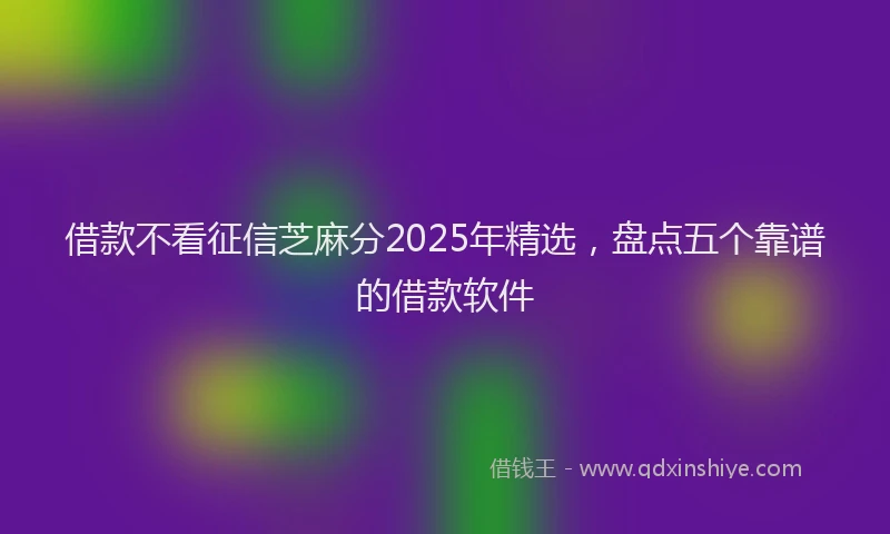 借款不看征信芝麻分2025年精选，盘点五个靠谱的借款软件