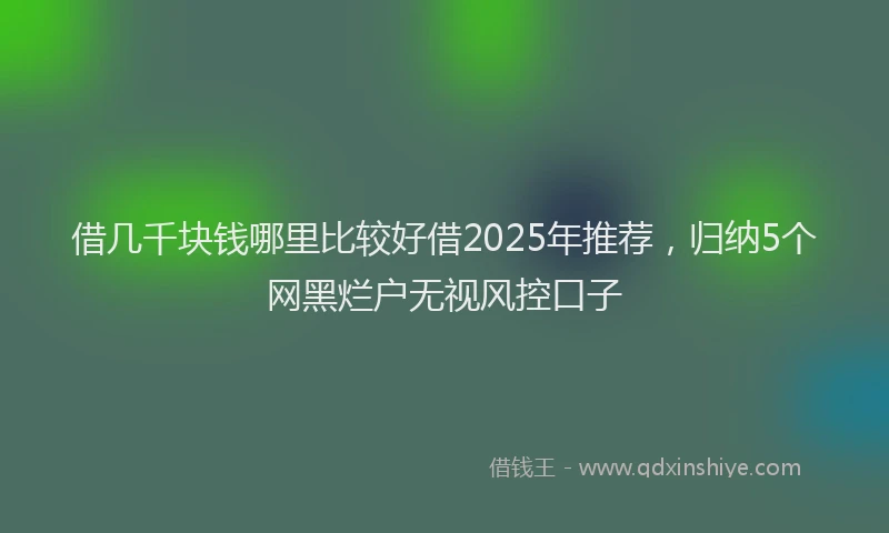 借几千块钱哪里比较好借2025年推荐，归纳5个网黑烂户无视风控口子