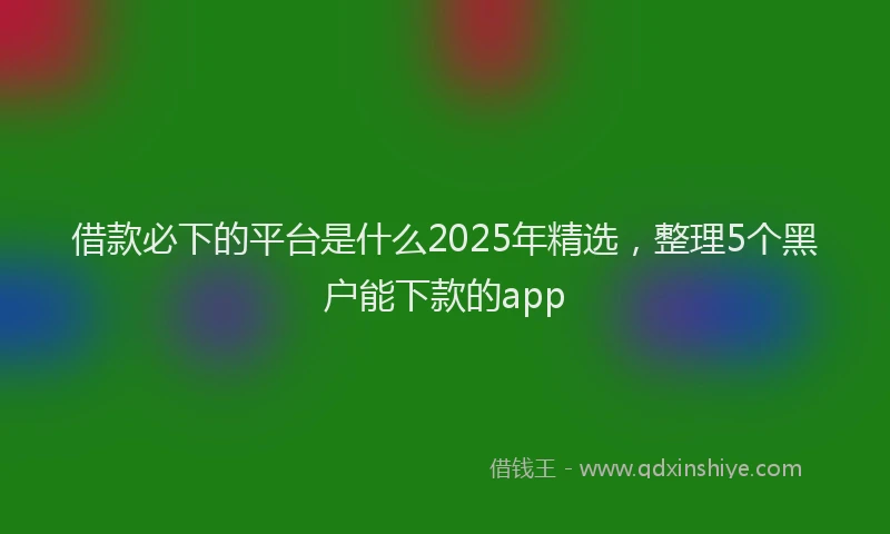 借款必下的平台是什么2025年精选，整理5个黑户能下款的app