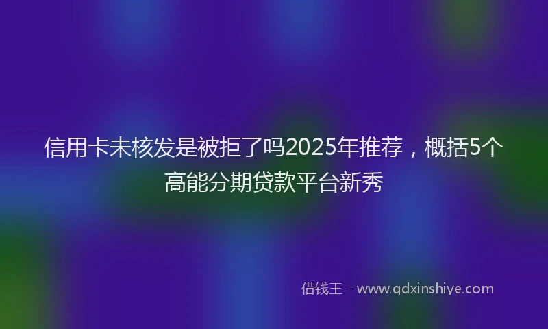 信用卡未核发是被拒了吗2025年推荐，概括5个高能分期贷款平台新秀