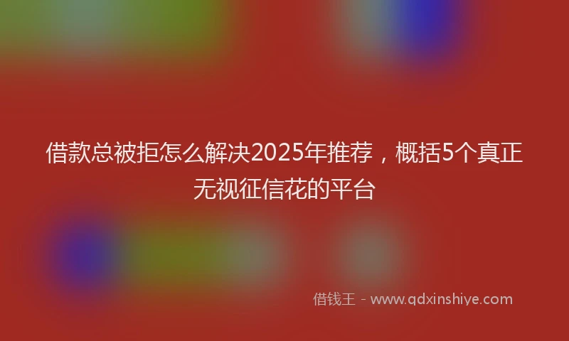 借款总被拒怎么解决2025年推荐，概括5个真正无视征信花的平台