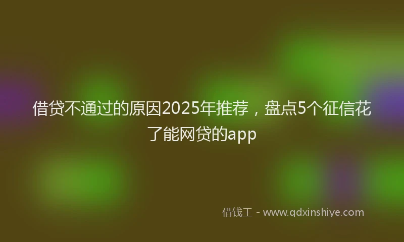 借贷不通过的原因2025年推荐，盘点5个征信花了能网贷的app