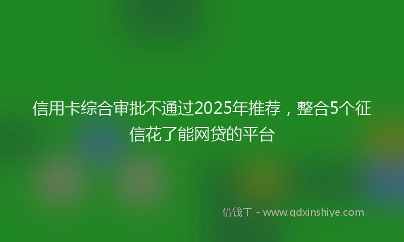 信用卡综合审批不通过2025年推荐，整合5个征信花了能网贷的平台