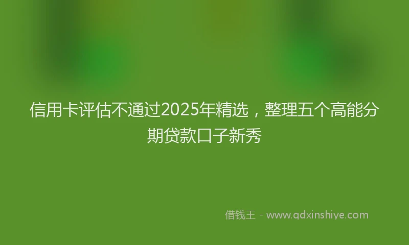信用卡评估不通过2025年精选，整理五个高能分期贷款口子新秀