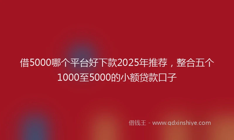 借5000哪个平台好下款2025年推荐，整合五个1000至5000的小额贷款口子