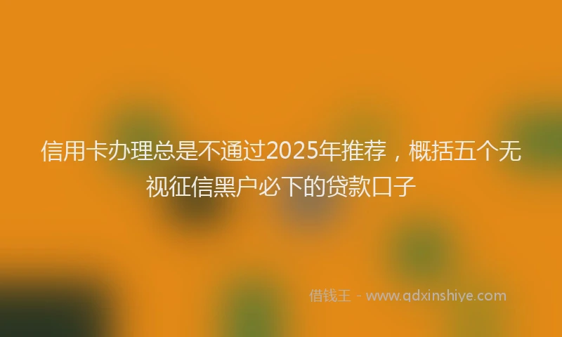 信用卡办理总是不通过2025年推荐，概括五个无视征信黑户必下的贷款口子