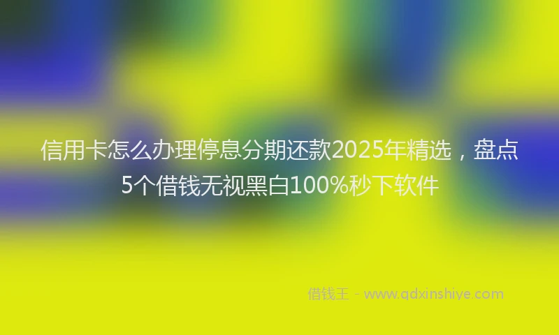 信用卡怎么办理停息分期还款2025年精选，盘点5个借钱无视黑白100%秒下软件