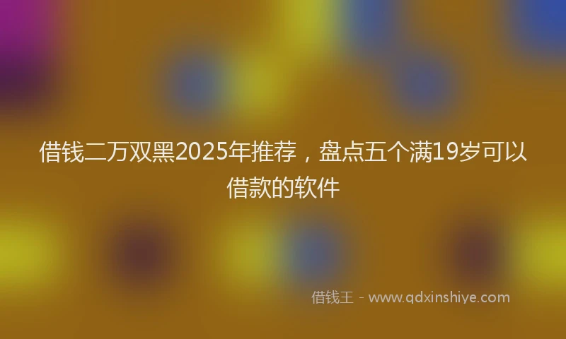 借钱二万双黑2025年推荐，盘点五个满19岁可以借款的软件