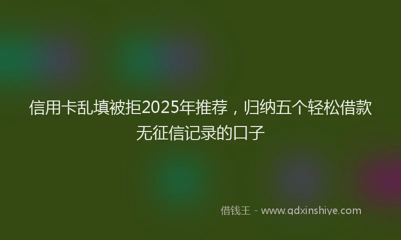 信用卡乱填被拒2025年推荐，归纳五个轻松借款无征信记录的口子