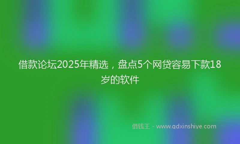 借款论坛2025年精选，盘点5个网贷容易下款18岁的软件