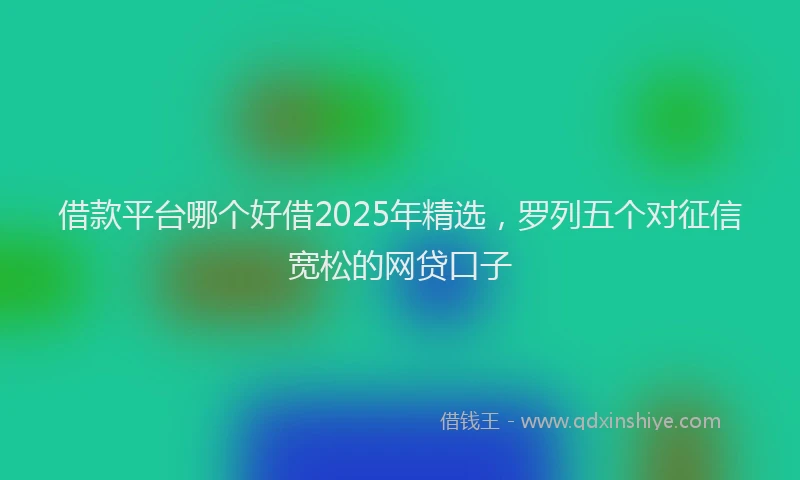 借款平台哪个好借2025年精选，罗列五个对征信宽松的网贷口子