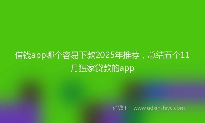 借钱app哪个容易下款2025年推荐，总结五个11月独家贷款的app