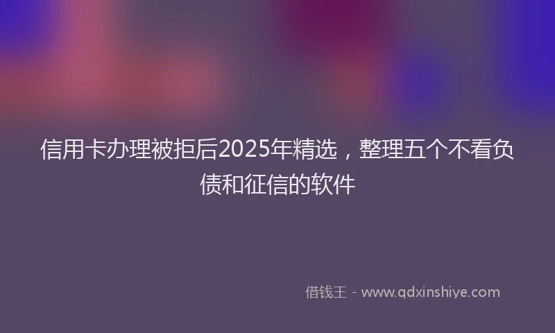 信用卡办理被拒后2025年精选，整理五个不看负债和征信的软件