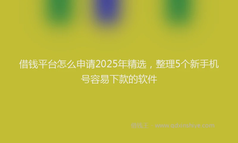 借钱平台怎么申请2025年精选，整理5个新手机号容易下款的软件