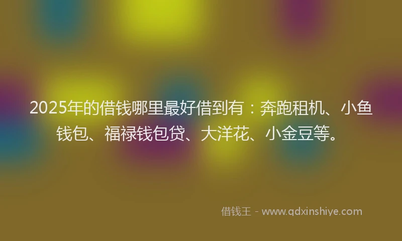 2025年的借钱哪里最好借到有：奔跑租机、小鱼钱包、福禄钱包贷、大洋花、小金豆等。