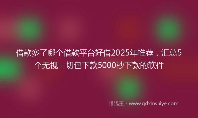 借款多了哪个借款平台好借2025年推荐，汇总5个无视一切包下款5000秒下款的软件
