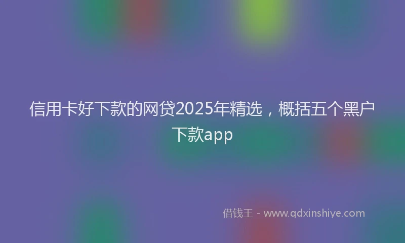 信用卡好下款的网贷2025年精选，概括五个黑户下款app